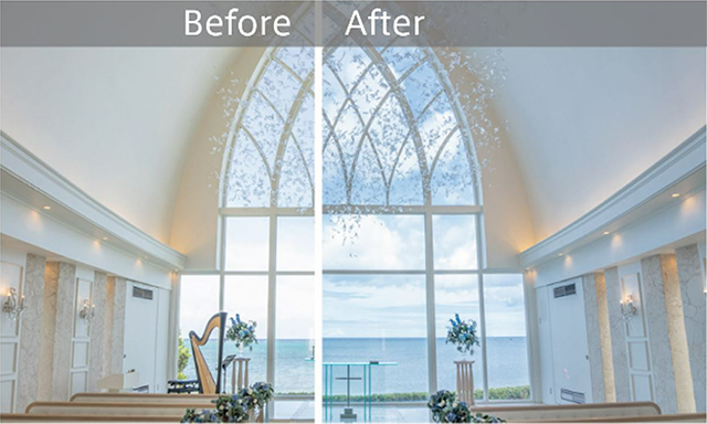 Fig. 3: Aquagrace Chapel (Okinawa Watabe Wedding)